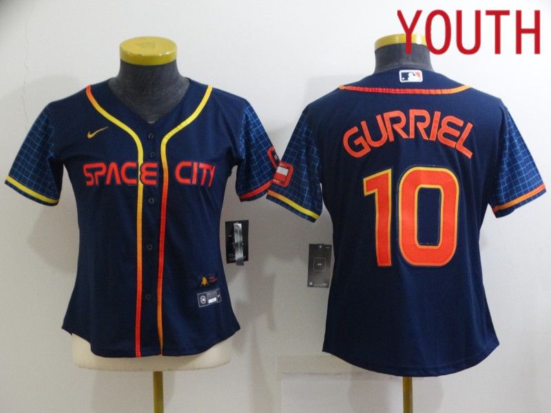 Youth Houston Astros 10 Gurriel Blue City Edition Game Nike 2022 MLB Jerseys